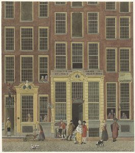 La librairie et le bureau de loterie de Jan de Groot dans la Kalverstraat à Amsterdam