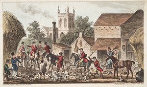 Sortie ; Une vue du Chenil de Berkeley Hunt, de The English Spy