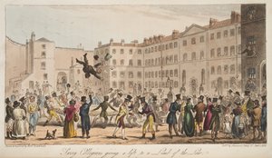 Les Collégiens du Surrey donnant un coup de main à un Membre de la Loi, de The English Spy
