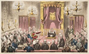 La Chambre des Lords en grand débat, de The English Spy, pub. 1824