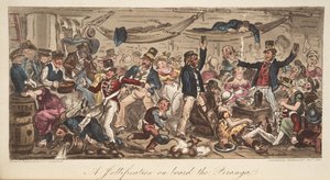 Le retour au port, de The English Spy, pub. 1824 - Isaac Robert Cruikshank
