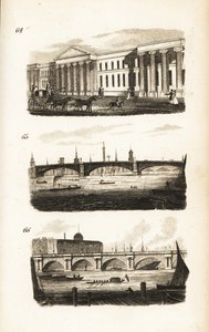 Le bureau de poste général, Southwark Bridge et Waterloo Bridge - Isaac Taylor