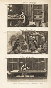 Métiers en Angleterre Régence : fabrication de fromage, fabrication de carreaux et impression de coton