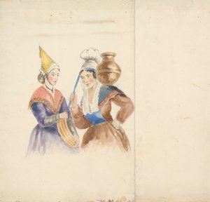 Deux femmes en costume coloré