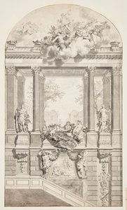 Design pour escalier, château de Voorst, La Haye, Pays-Bas - Isaac de Moucheron