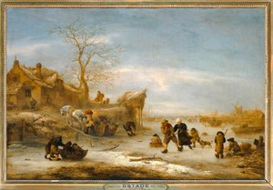 Canal gele avec couple patinant …