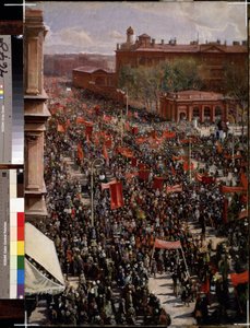 Défilé sur la perspective Nevski à Leningrad (Saint-Pétersbourg) - Isaak Israilevich Brodsky