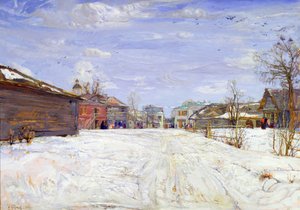 Scène de rue en hiver