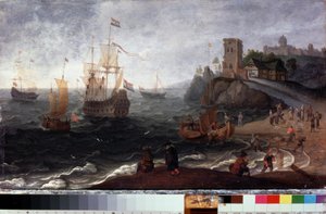 Marché aux poissons sur la plage - Isaak Willaerts