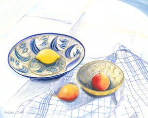 Nature morte au citron et aux poires