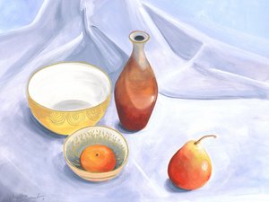 Nature morte à la poire et à la prune