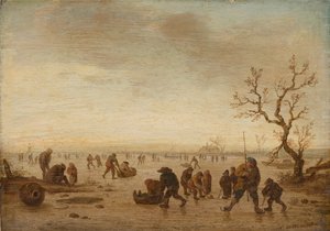 Patineurs sur la glace, vers 1642-45