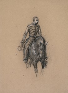 Militaire à cheval, vers 1860
