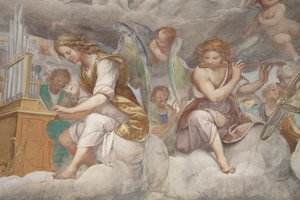 Anges, anges musiciens et putti, (détail)