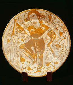 Assiette décorée avec figure de saint