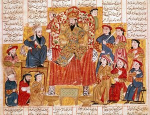 Art islamique : Un Sultan et sa cour (Miniature persane d
