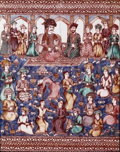 Art islamique : musiciens et danseurs de la cour de Nasser-al-Din - Islamic School