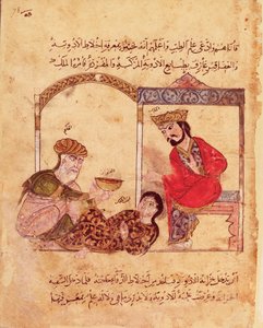 Ms.Arabe 3465 fol.78 Une consultation médicale, de Livre de Kalila et Dimna - Islamic School
