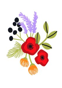 Coquelicots, 2015 (papier découpé)