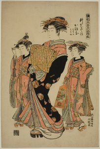 Kaoru du Shin-Kanaya, de la série "Modèles pour la mode : Nouveaux designs aussi frais que de jeunes feuilles (Hinagata wakana no hatsu moyo)"