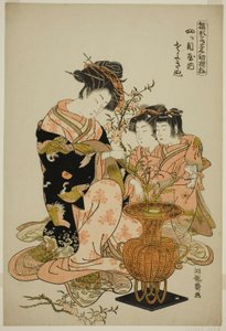 Sayoginu du Yotsumeya, de la série "Modèles pour la mode : nouveaux designs aussi frais que de jeunes feuilles (Hinagata wakana hatsu moyo)" - Isoda Koryusai