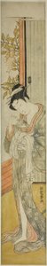Jeune femme nourrissant un rat - Isoda Koryusai