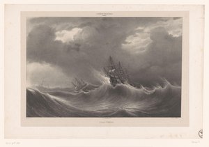 Navires en mer agitée (Galerie du Palais Royal) - Isodore Laurent Deroy