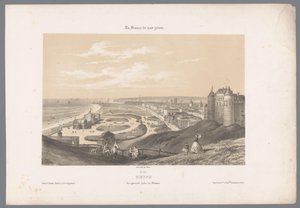 Vue de Dieppe depuis le château (La France de nos jours) - Isodore Laurent Deroy