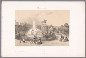 Vue sur la Place Napoléon à Lyon - Isodore Laurent Deroy
