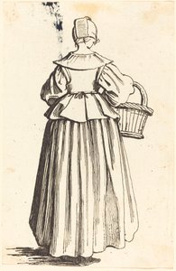 Paysanne avec panier, vue de dos - Israel Henriet after Jacques Callot