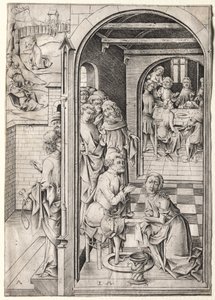 La Passion : Le Christ lavant les pieds de ses disciples - Israhel van Meckenem