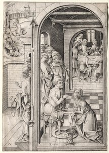 La Passion : Le Christ lavant les pieds de ses disciples - Israhel van Meckenem