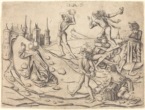 La lapidation de Saint Étienne, vers 1470 - Israhel van Meckenem