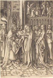 La Présentation au Temple - Israhel van Meckenem after Hans Holbein the Elder