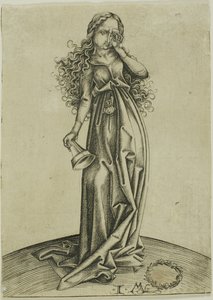 La troisième vierge folle, tirée des Cinq vierges folles - Israhel van Meckenem the younger