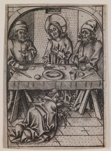 Marie Madeleine lavant les pieds du Christ, vers 1500 (gravure) - Israhel van the younger Meckenem