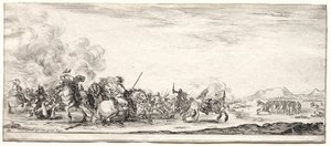 Paix et guerre : escarmouche de cavalerie