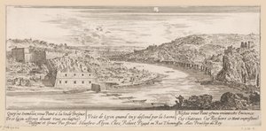 Vue de Lyon dans un méandre de la Saône - Israël Silvestre