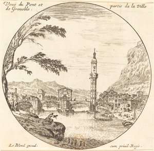 Vue du pont et partie de la ville de Grenoble - Israël Silvestre