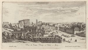 Vue du Campo Vaccino et Colisée à Rome - Israël Silvestre