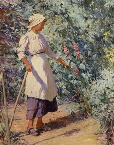 Femme dans un jardin