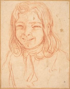 Un garçon souriant aux cheveux longs - Italian 17th or 18th Century