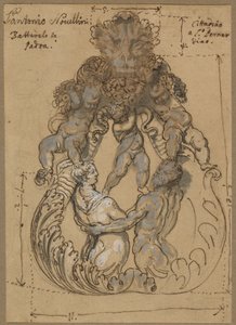 Heurtoir avec Triton, Néréide et Putti - Italian 17th or 18th Century
