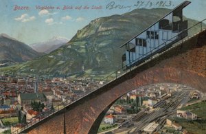 Bolzano - funiculaire et vue de la ville