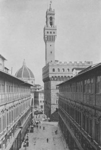 Florence, Galerie des Offices et Palais Vecchio (photo n/b)