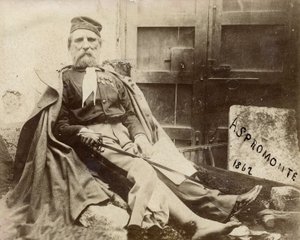 Giuseppe Garibaldi à Aspromonte, avec la jambe blessée en 1862