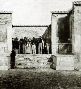Giuseppe Garibaldi avec Giuseppe Fiorelli en visite à Pompéi