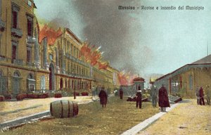 Messine, ruines et incendie de la mairie