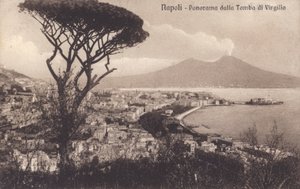 Naples - Naples, Panorama de la Tombe de Virgile (photo n/b) - Italian Photographer