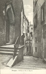 Pérouse : Eglise et Via S. Agata (photo n/b) - Italian Photographer